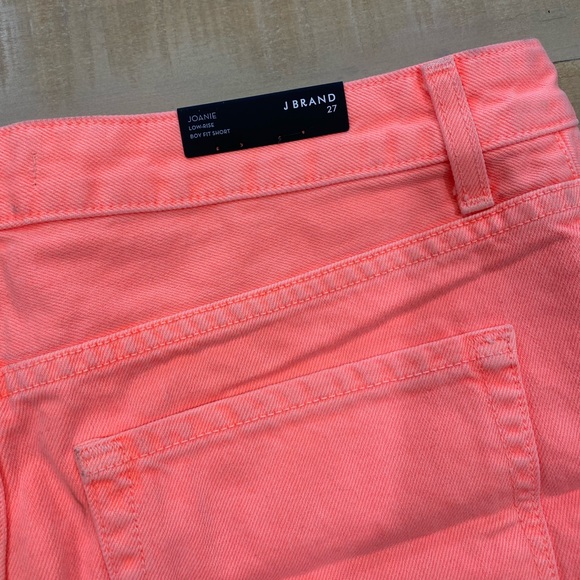 J BRAND JOANIE Low Rise Boy Fit Shorts 27 neon orange jeans short - Picture 4 of 11